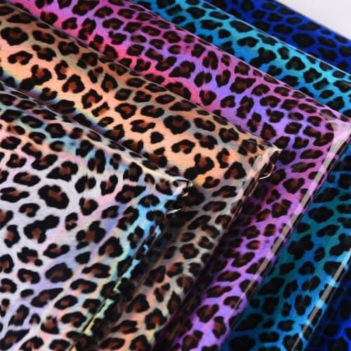 1m water proof Symphony mirror leopard high-gloss leather animal texture spot leather for luggage shoes car decoration
