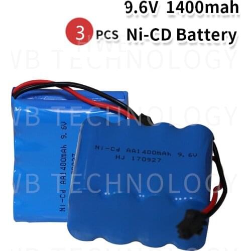 3pcs 9.6v 1400mah ni-cd battery nicd ni cd 9.6v aa battery pack rechargeable batteries for cars 9.6v RC boat model toy tank