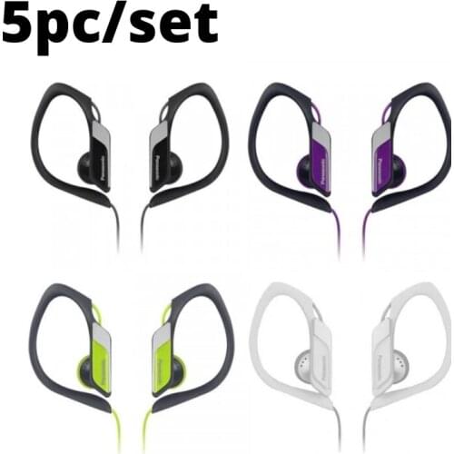 5PCPanasonic RP-HS34E-K-sports headphones (with Clip, comfortable and ultralight use, noise canceling, adjustable, Sport