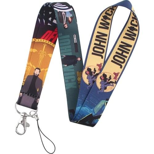 DZ1169 John Wick Lanyard For Keychain ID Card Pass Gym Mobile Phone USB Badge Key Ring Holder Neck Straps Accessories