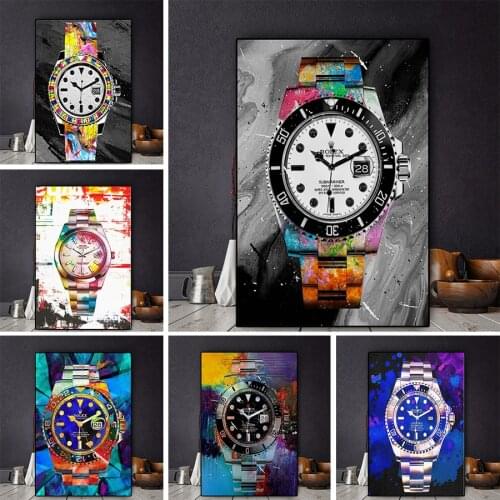 Nordic Style Modular Artwork Colorful Watch Canvas Painting Posters and Prints Wall Art Pictures for Living Room Home Decor