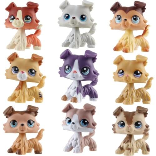 Classic cute LPS pet shop pvc cat toy tiger cat powder cat big Dan dog model action collection toy Christmas gift