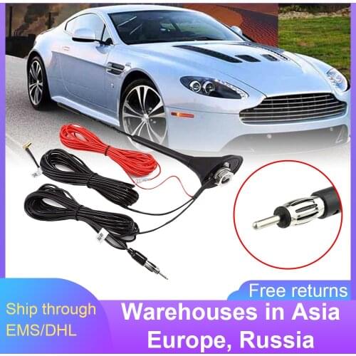 2 In 1 AM/FM DAB 10 DB Car Ceiling Antenna Set 1452-1492 MHz Aerials Amplifier 12V 58 Cm GPS Receiver Antenna Cables Adapters