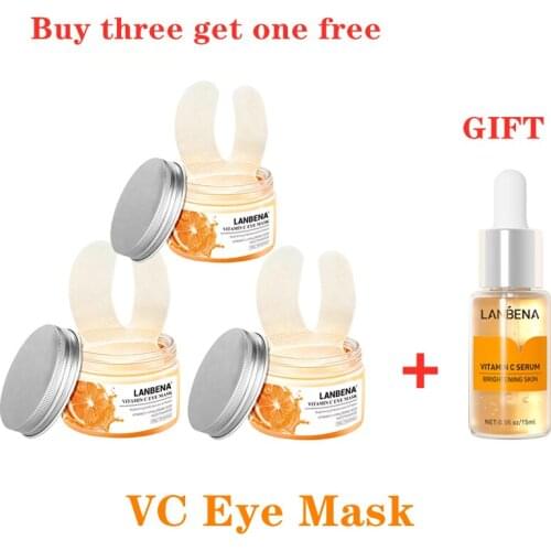 LANBENA VC Eye Mask Moisturizing Reduce Wrinkles Remove Dark Circles Fine Lines Tighten Skin Essence Collagen Gel Eye Mask 3pcs