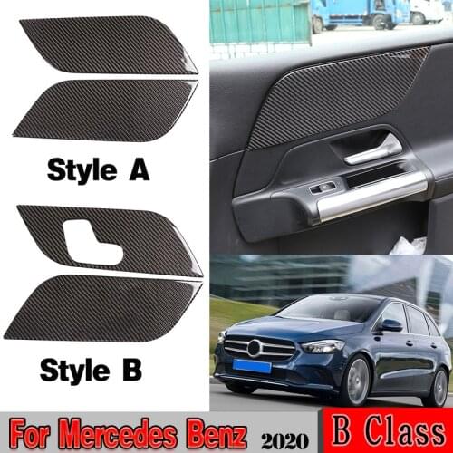 Automotive interior sticker For Mercedes Benz B Class W247 2020 Real Carbon Fiber Front Door Decoration Trim Car Accessories