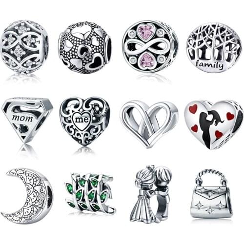 WOSTU Authentic 925 Sterling Silver Hot Sale Endless Love Charm Pendant Fit Bracelet Women Party Fashion DIY Jewelry Gift Making