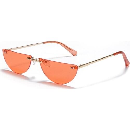 Fashion Crescent Sunglasses Half Round Rimless Frame Ocean Sea Light Color Lens Men Women PC Glasses Brand Designer High Quality