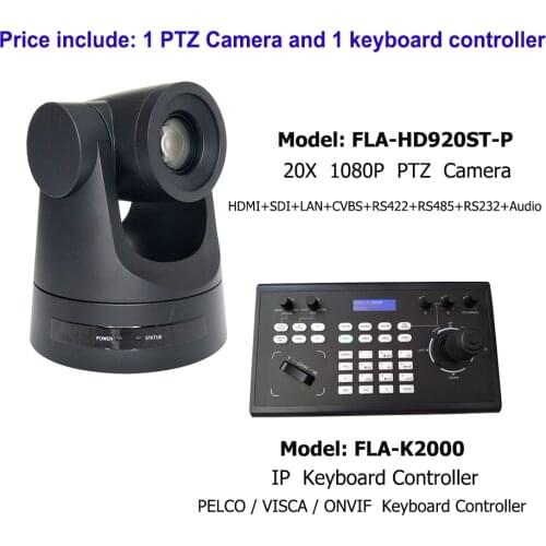 Keyboard controller IP Control SDI Broadcast Camera PoE HDMI CVBS PTZ 20X Optical Zoom