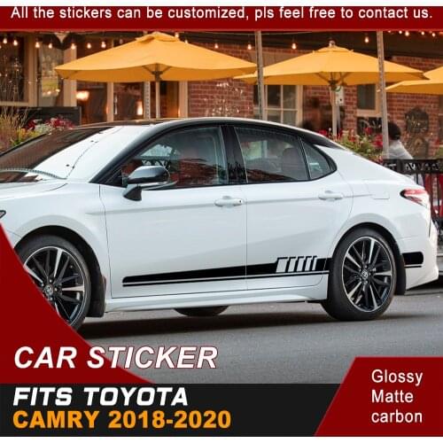For Toyota Camry 2018 2019 2020 Car Decals Side Body Stripe Racing Sport Graphics Vinyl Car Decoration Strickers Car Sticker