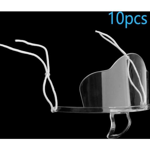 10 PCS Transparent Safety Visor Protective Anti-Fog Food Face Mouth Shield For Chef Restaurant Kitchen Oil Splash Protective