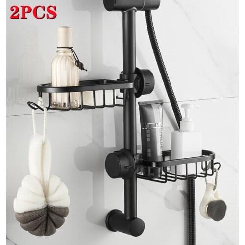 2PC Bathroom Shower Shelves Aluminum Shower Storage Basket Shelf For Shampoo Shower Organizer Bathroom Accessories etagere douch