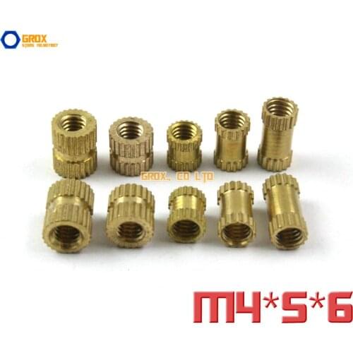 200 Pieces M4 x 5 x 6mm (ID*OD*Length) Brass Knurl Nut Insert Round Nut Thumb Nut