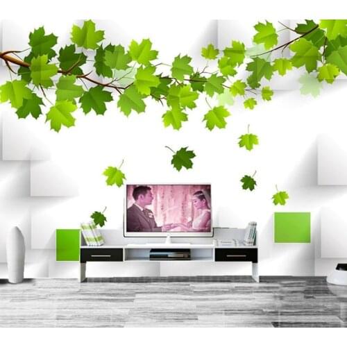 Custom 3D large murals papel de parede,3 d mural leaves wallpaper,living room sofaTV backdrop bedroom wallpaper for walls 3 d