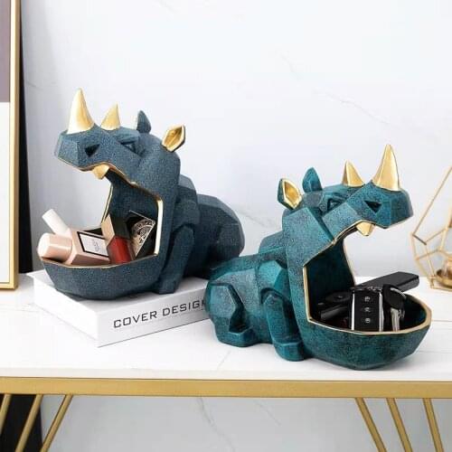 3D Rhinoceros,Statue,Home Decoration Accessories,Animal Sculpture,Figurine Miniature,Desk Storage Box,Living Room,Table Decor