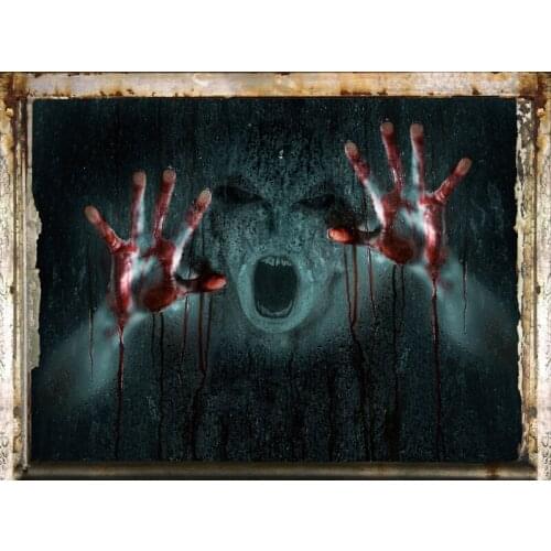 Halloween Horror 3D Realistic Female Ghost Pattern Wall Sticker Self-Adhesive DIY Bar Living Room Sofa Background Wall Art Decal