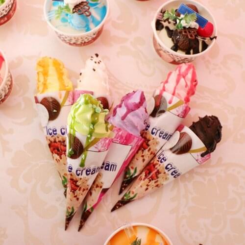 6pcs/Lot Artificial Ice Cream Cone Realistic Food Festive Party Supplies for Bakery Shop Window Display