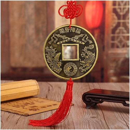 ANGRLY Prosperous wealth lucky home and car accessories A thriving business big copper Chinese knot pendant feng shui