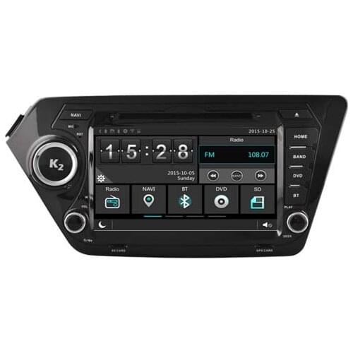 1024*600 HD car dvd player GPS Navigation for Kia K2 RIO headunit autoradio with multimedia bluetoothMAP free rearview CAMERA