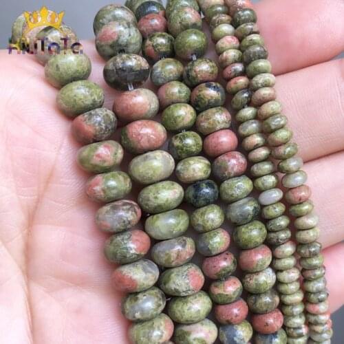 Natural Unakite Round Stone Beads Rondelle Loose Spacer Beads For Jewelry Making Bracelet Charms Accessories 15" Strands 4/6/8mm