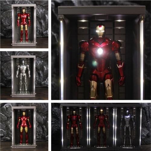 Marvel ZD Toys Hall of Armour Iron Man MK2 MK3 MK4 MK5 MK6 MK7 7" Action Figure USB LED Display Mark 3 5 6 7 Tony Stark Legends