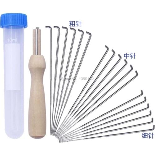 DHL 50+50set Felting Needles Wool Felt Pocked Needles Set DIY Craft Felt Tools with Wood Handle with Bottle