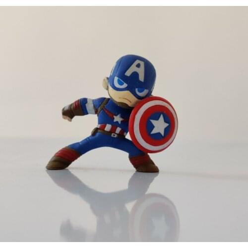Marvel Comics Superhero Series The Avengers Captain America Q Version Action Figure Model Ornaments Children Toys