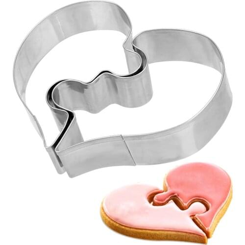 Bakeware Love Puzzle Biscuit Mold DIY Gadgets Kitchen Tools 2Pcs/set Cookie Tools Stainless Steel Cookie Cutter