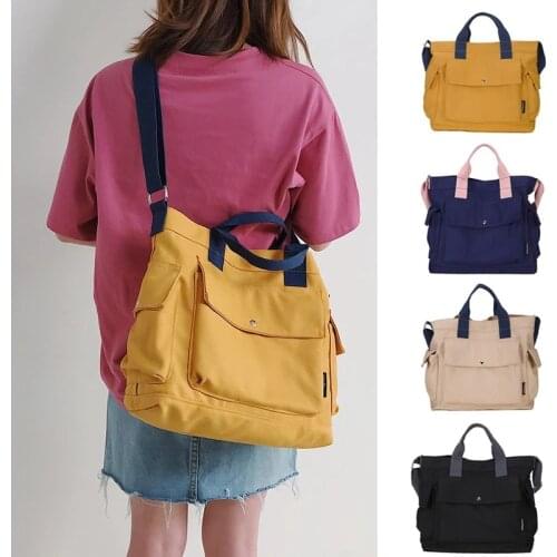 New Canvas Shoulder Bag Literary Female Student Large-capacity Handbag Korean Fashion Casual Messenger Bag