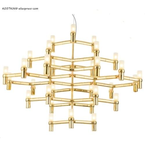 30 light Nemo Crown Major Led Chrome Pendant Chandelier Nordic Minimalism Gold Candle Frosted Glass G9 Chandelier Lighting