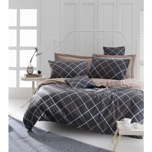 Duvet Cover Set Double %100 Cotton 200x220 Queen Size Made in Turkey 4 Piece Stylish Design Comfortable Use European Style