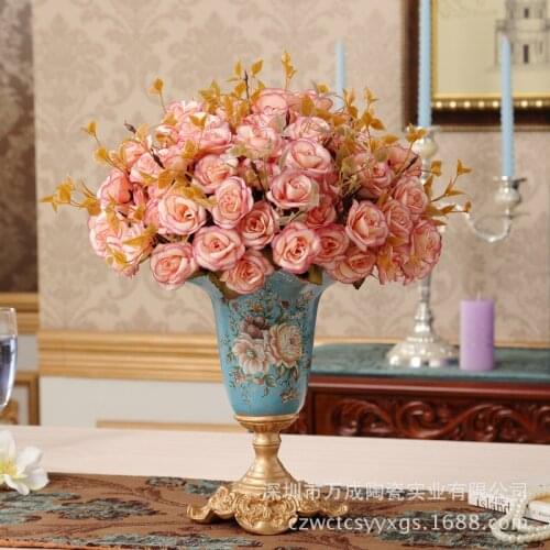 Creative Retro Resin European Style Vase Home Decorative Crafts Modern Living Room Flower Arrangement Flowerpot Table Decoration