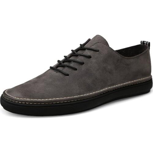 Gentlemans Luxury Leather Shoes Men Sneakers Men Lace-up Flat Driving Shoes Men Business Hand Sewn Breathable Soft Soled Shoes