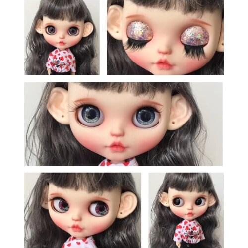 Customization doll DIY joint body blyth doll For Girls dark gray hair 2019 4