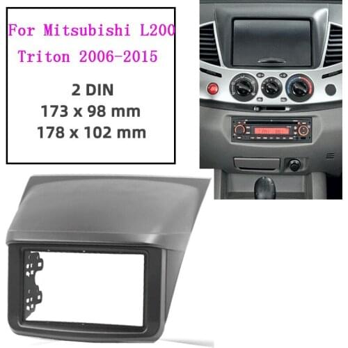 2din Car DVD Stereo Radio Panel Fascia Frame Mounting Kit for Mitsubishi Pajero Sport Triton L200 2006-2015