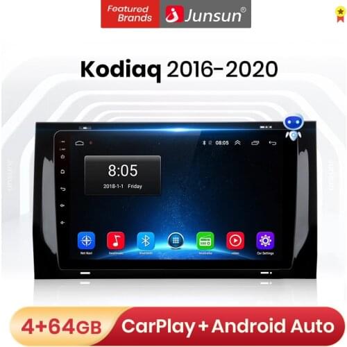 Junsun V1 Pro 4G Android 10.0 4G+64G Car Radio Multimedia Player For Skoda Kodiaq 2016 - 2020 GPS Navigation no 2din dvd