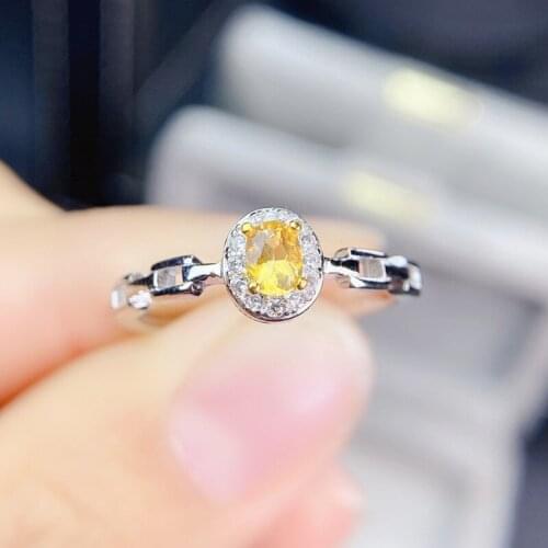 Natural real citrine or blue topaz small ring Free shipping 3*4mm 0.3ct gemstone 925 sterling silver Fine jewelry J215281
