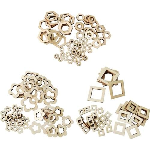 100x Unfinished Wood Pieces Disc Embellishments Craft for Painting Woodworking