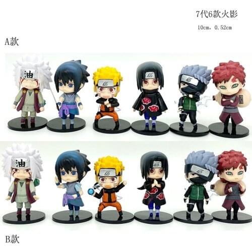 6Pcs New Arrival Naruto Doll Kawaii Action Figure Anime Figure Anime Childrens Gifts Naruto Sasuke Collection Model Doll Toys