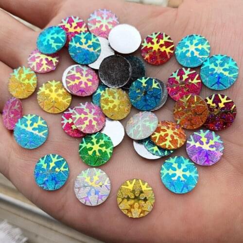 New Year Gifts SALE Merry Christmas Ornaments Sale Snow Flake Resin Flat Backs Craft Mini Xmas Decoration Supplies 400pcs -S40A