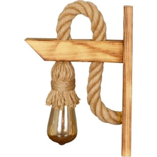 New Modern Retro Wood Rope Wall Lamp Wall Lamp Lighting sconce