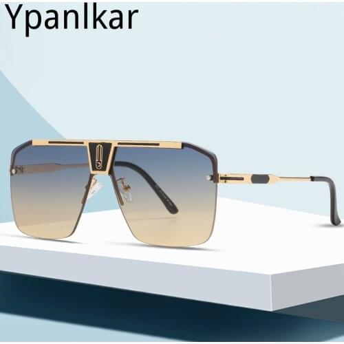 Fashion 2021 Square Rimless Sunglasses Men New Luxury Brand Frameless Sun Glasses For Male Vintage Sunglass Lentes De Sol