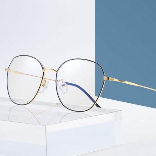 Blue Light Blocking Glasses Frame for Men and Women Alloy Eyewear Frame Optical Prescription Spectacles Frame UV400 Coating