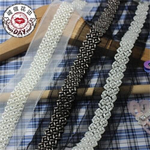 1yards/lot 2cm/0.78'' Trimming Mesh Beading Lace Trims Garment Accessories Decoration Sew On Lace Fabric Z085