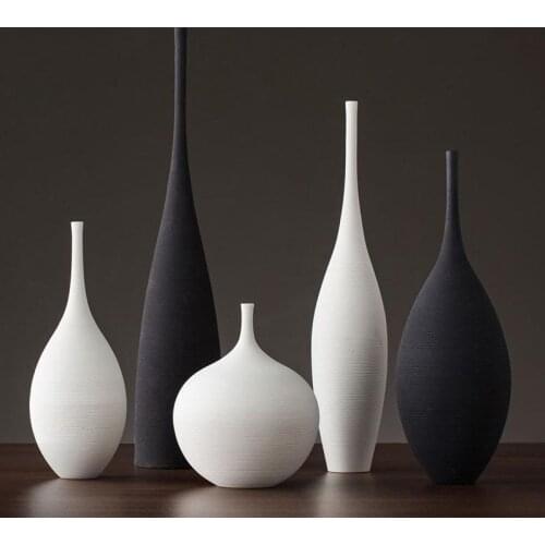 Simplicity Vases Handmade Art Zen Vases Home Decoration Crafts Luxury Bedside Restaurant Decoration Ceramic Flower Arrangement