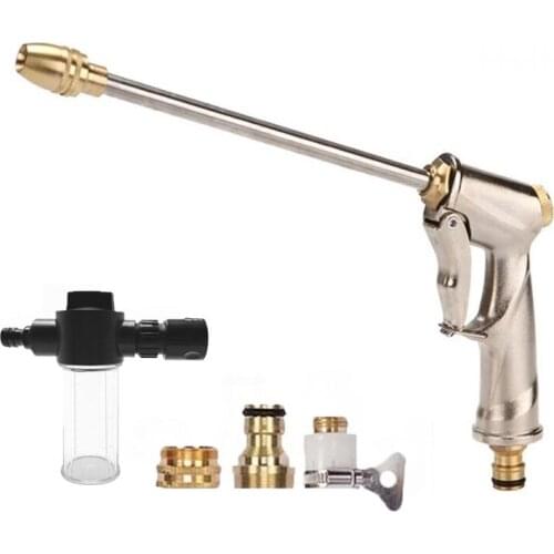 Adjustable High Pressure Water Gun Car Wash Lances Foam Gun Home Garden Irrigation Hidrolimpiadora Metal Sprinkler Hose Nozzle