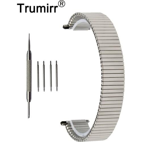 22mm Elastic Expansion Watch Band for Samsung Gear S3 Classic / Frontier Stainless Steel Strap Wrist Belt Bracelet + Spring Bars