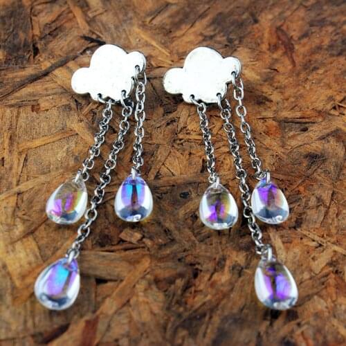 Cloud Stud Earrings Fashion Multicolor Raindrop Witch Dangle Earrings for Women Bohemia Boho Jewelry Accessories Long Earrings