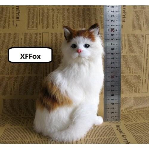 Cute real life colourful sitting cat model plastic&furs simulation sitting cat doll gift about 14x14x20cm xf1301