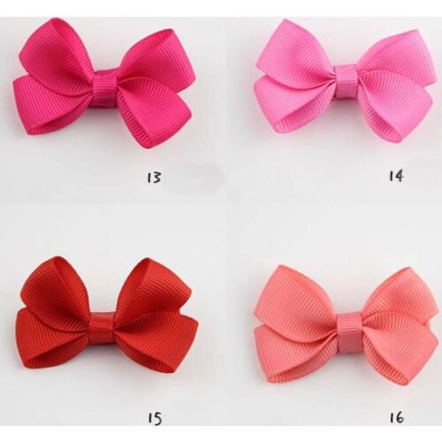 Cute Baby Hair clip Flowers Sides Mini Hairpin Accessories Girls Handmade Bows clips 2" 2 inch kids With Ribbon