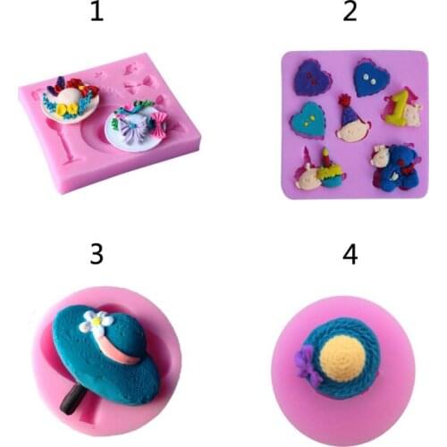 Straw Hat and bow Silicone Mold Sugarcraft Cake Decoration DIY jewelry Clay Resin charms Gum Paste icing candy mold